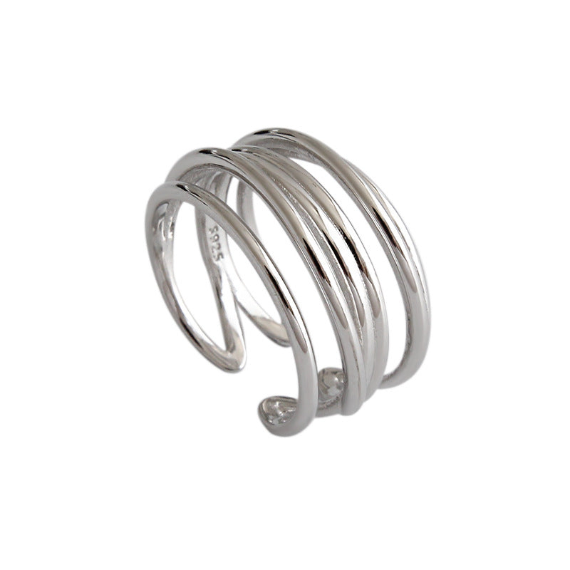 Multi Layers Cross Adjustable Ring