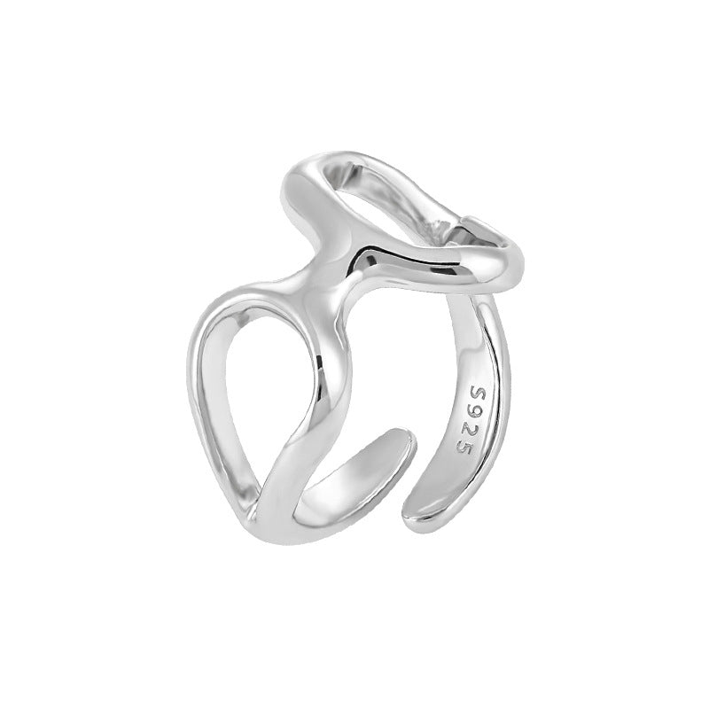 Double Hollow Circles Adjustable Ring