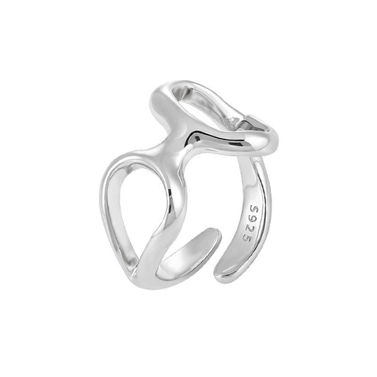 Double Hollow Circles Adjustable Ring